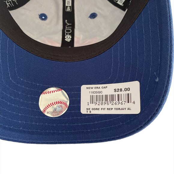 Toronto Blue Jays New Era Core Fit 49FORTY Fitted Hat Cap Royal Maple Leaf Sz S - Picture 4 of 6